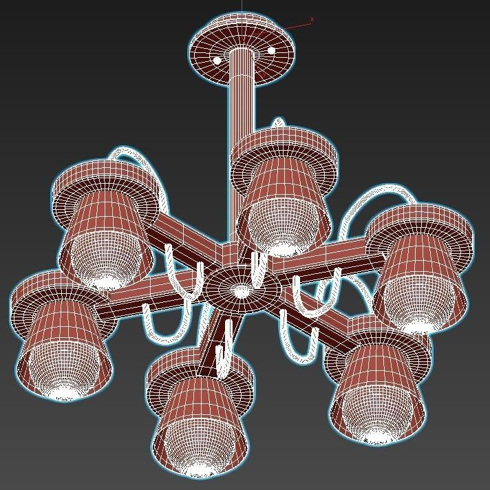 liustra light chandelier wood 3D model_3