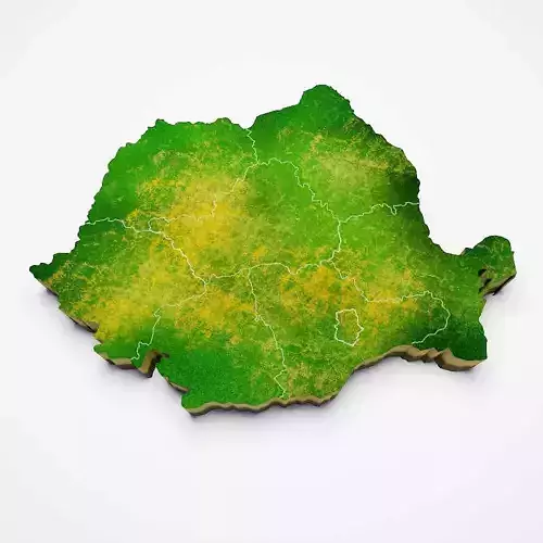 Romania country map 3d model 3D model