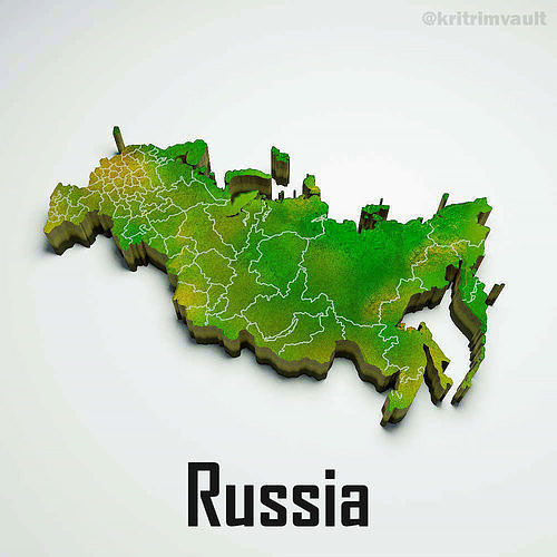 Russia country map 3d model 3D model