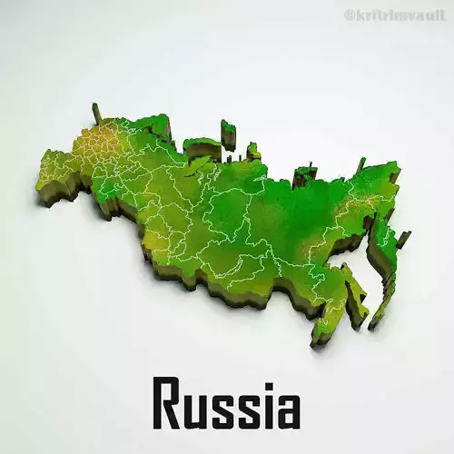Russia country map 3d model