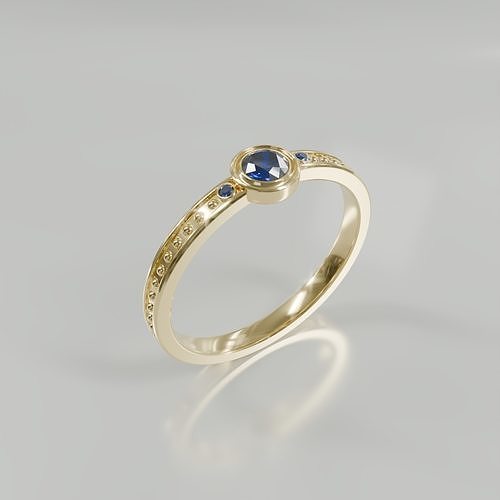 Sapphire Ring - 3D print ready Free 3D print model
