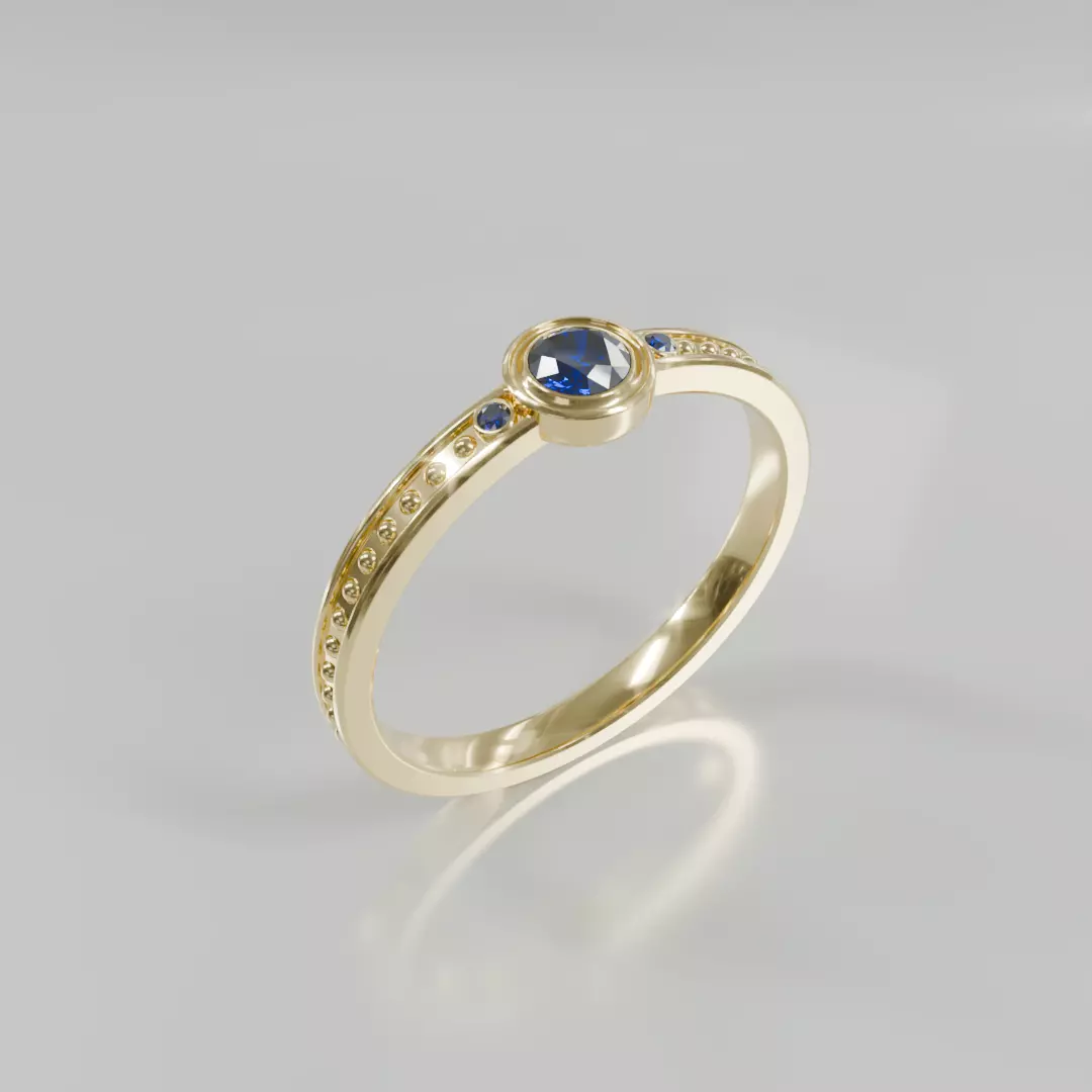 Sapphire Ring - 3D print ready Free 3D print model