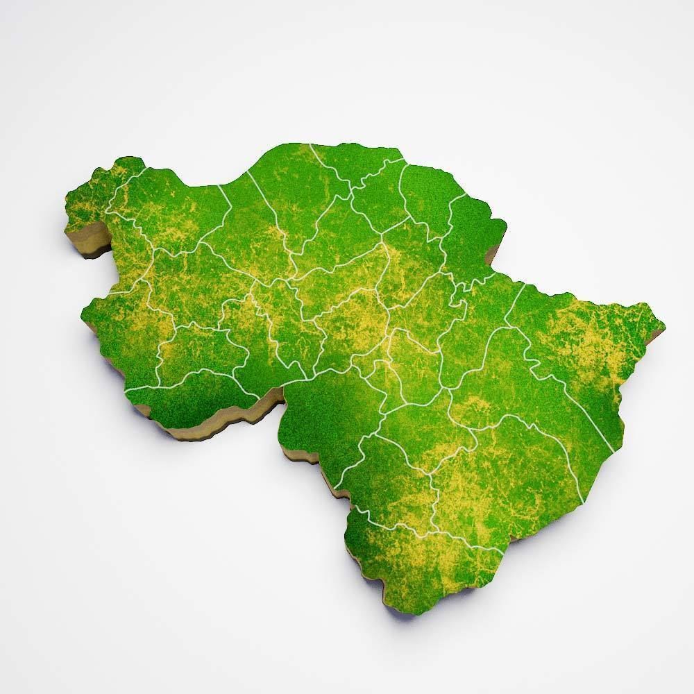 Rwanda country map 3d model 3D model_3
