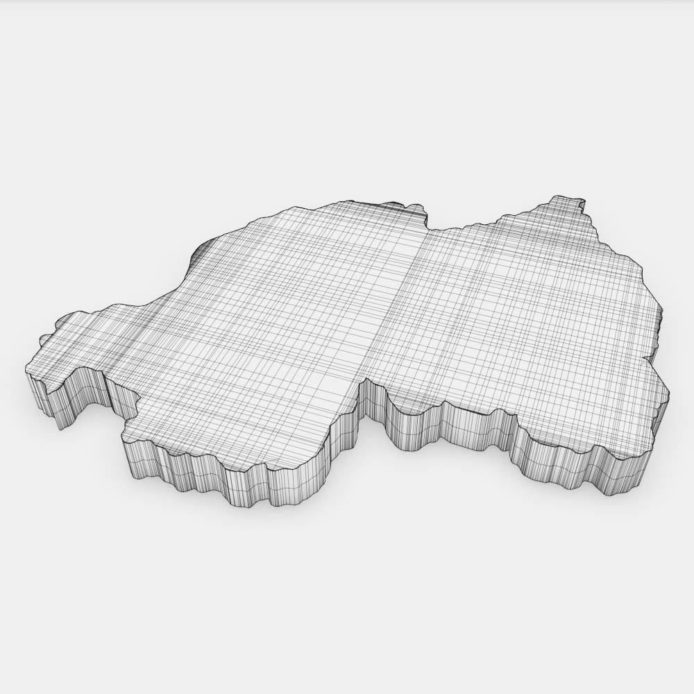 Rwanda country map 3d model 3D model_4
