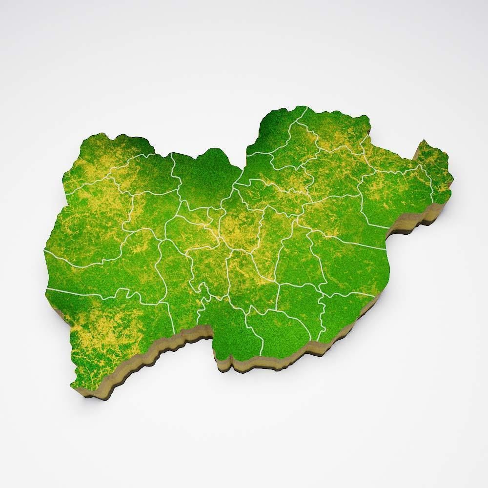 Rwanda country map 3d model 3D model_2