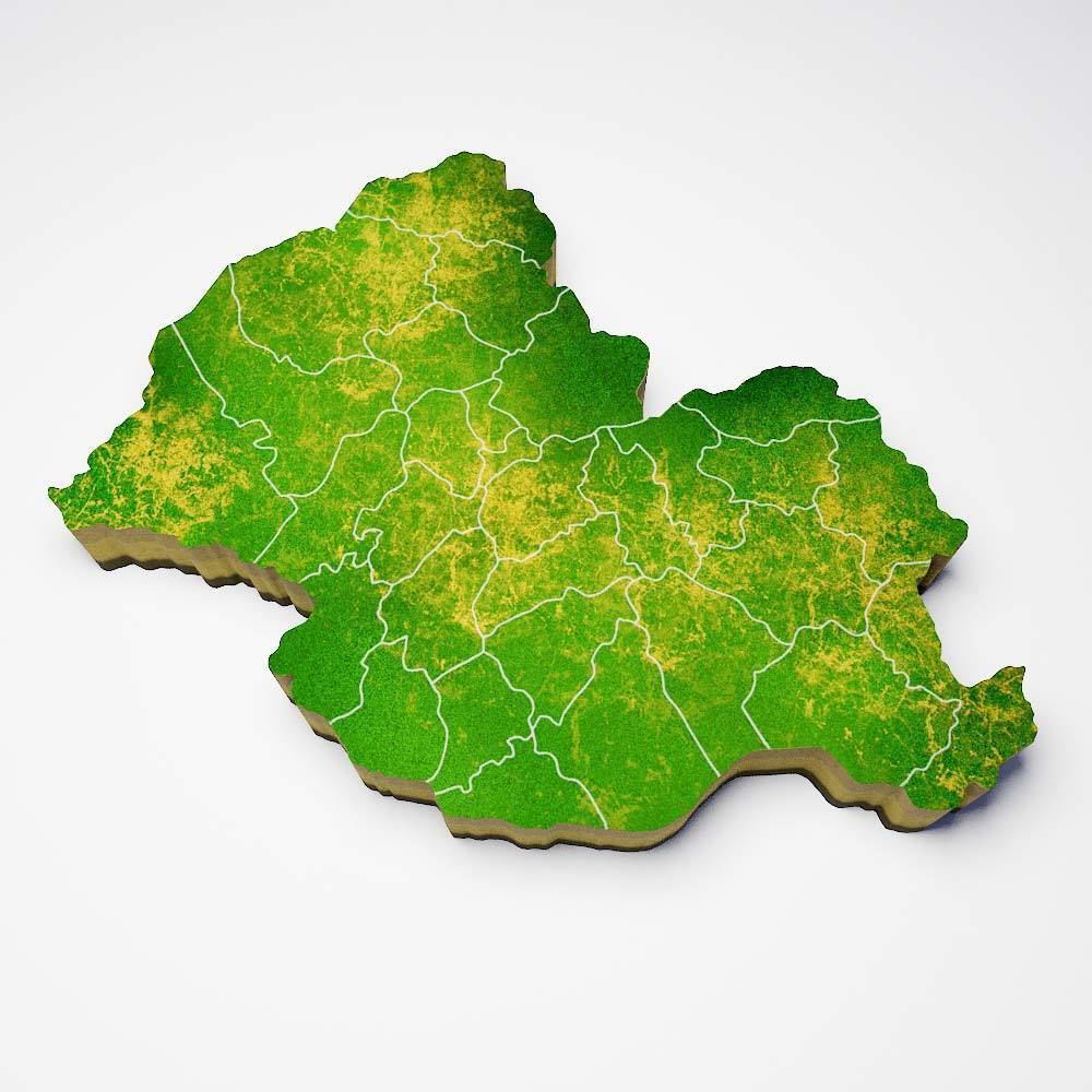Rwanda country map 3d model 3D model_1
