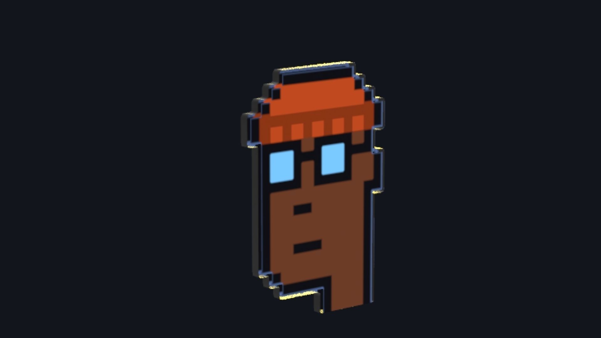 Cryptopunk Crypto Bitcoin Coin NFT 0484 3D model_6