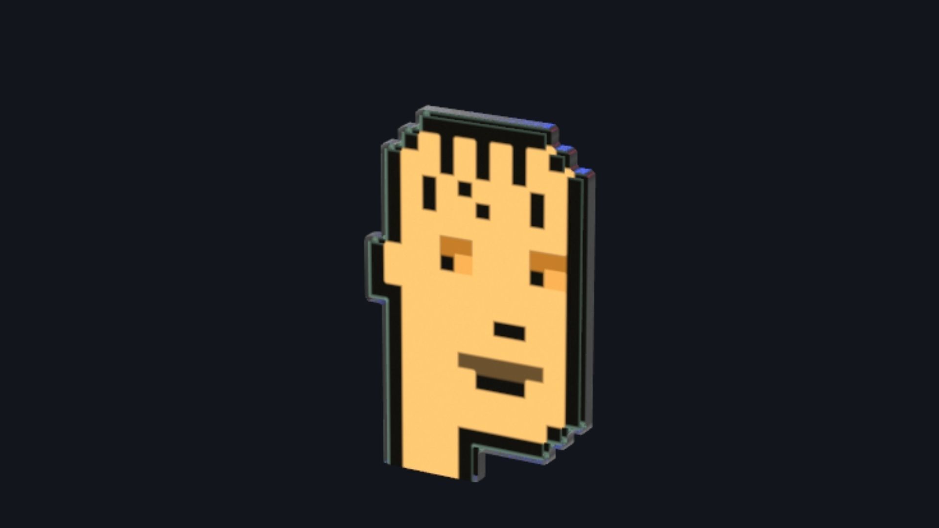 Cryptopunk Crypto Bitcoin Coin NFT 0483 3D model_4