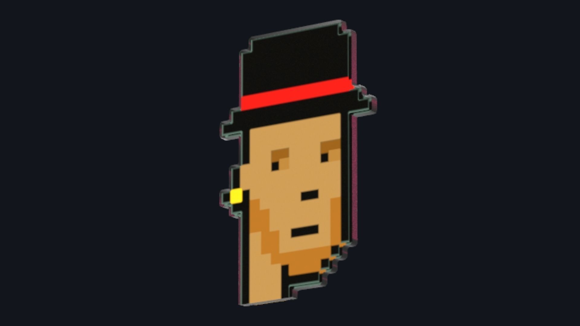 Cryptopunk Crypto Bitcoin Coin NFT 0480 3D model_3