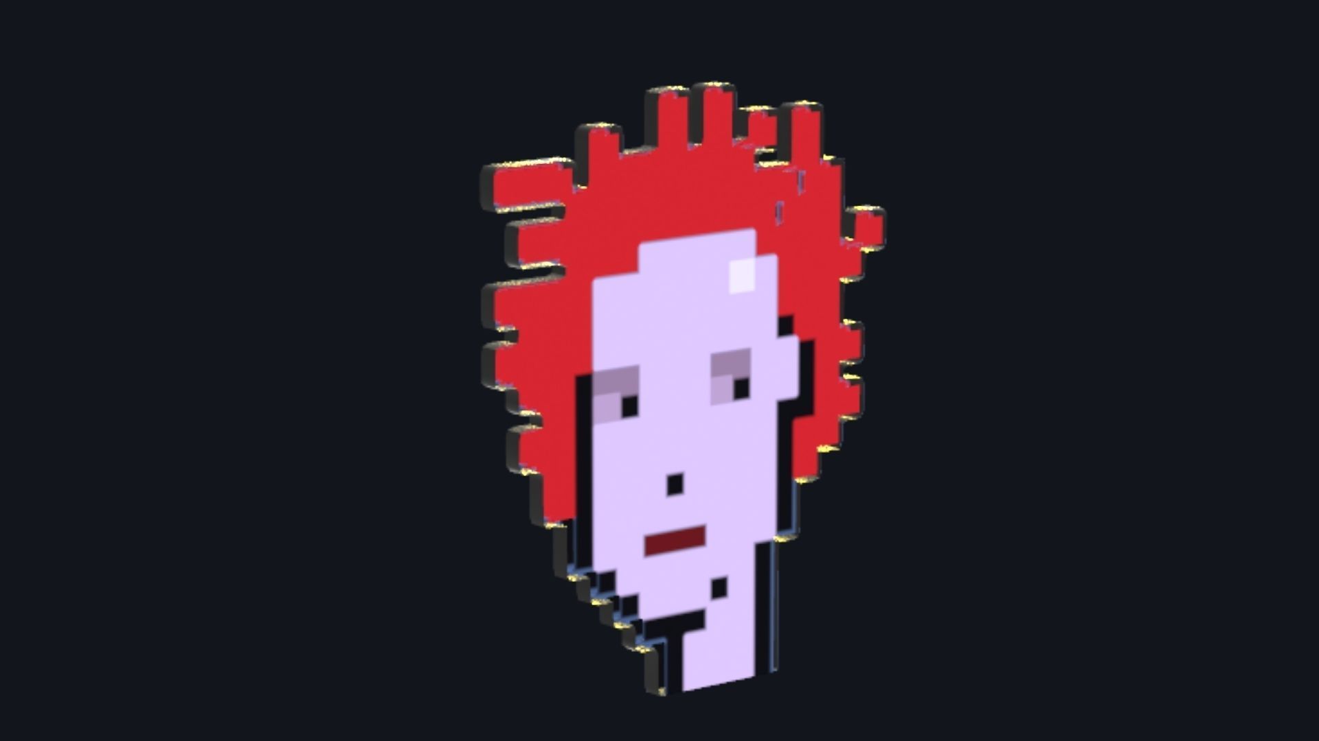 Cryptopunk Crypto Bitcoin Coin NFT 0475 3D model_6