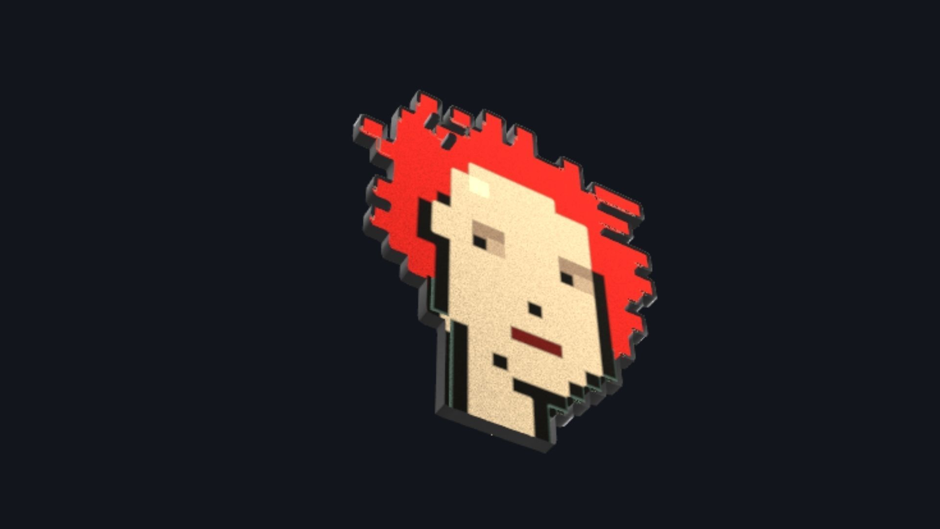 Cryptopunk Crypto Bitcoin Coin NFT 0475 3D model_2