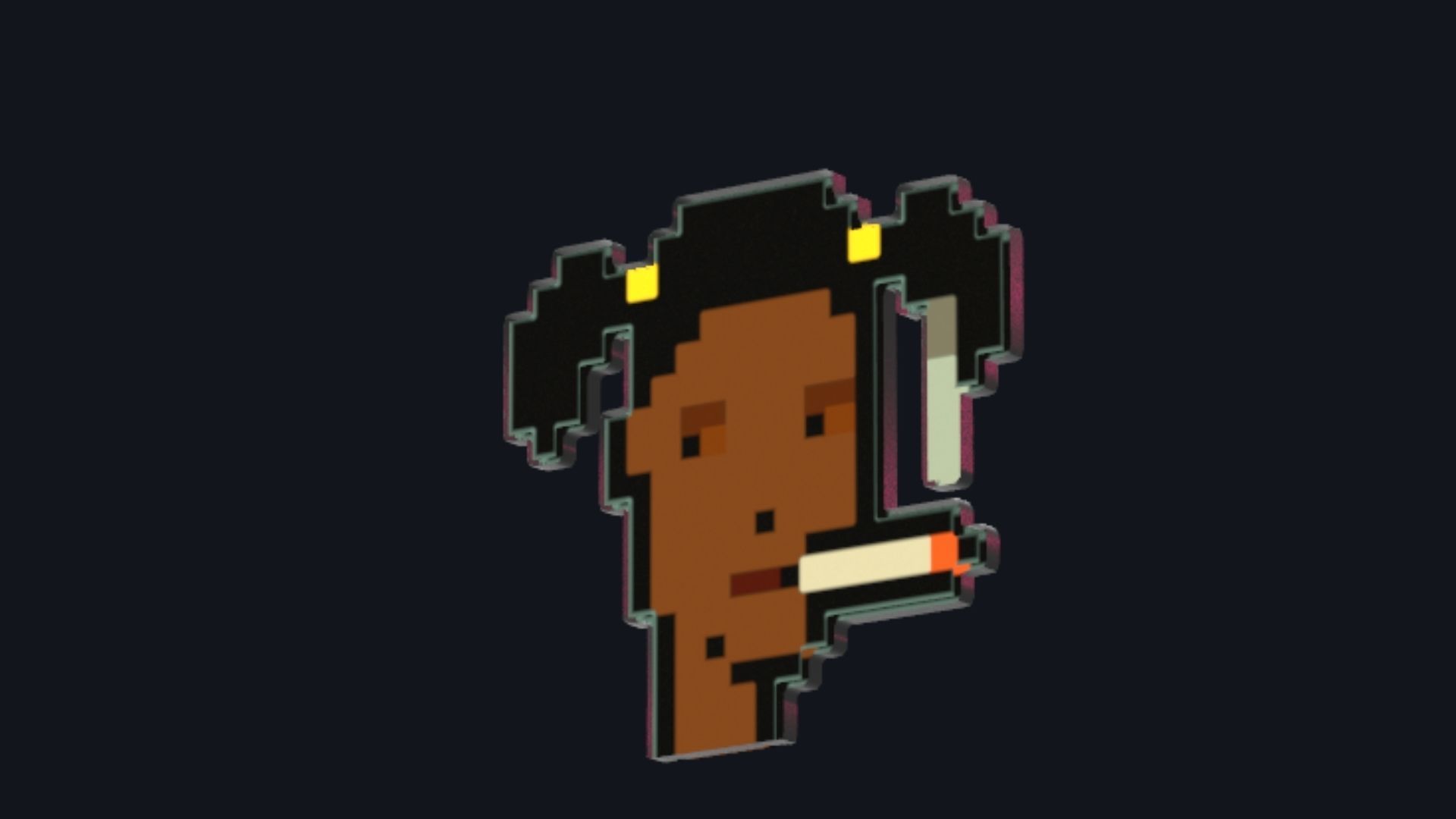 Cryptopunk Crypto Bitcoin Coin NFT 0474 3D model_3