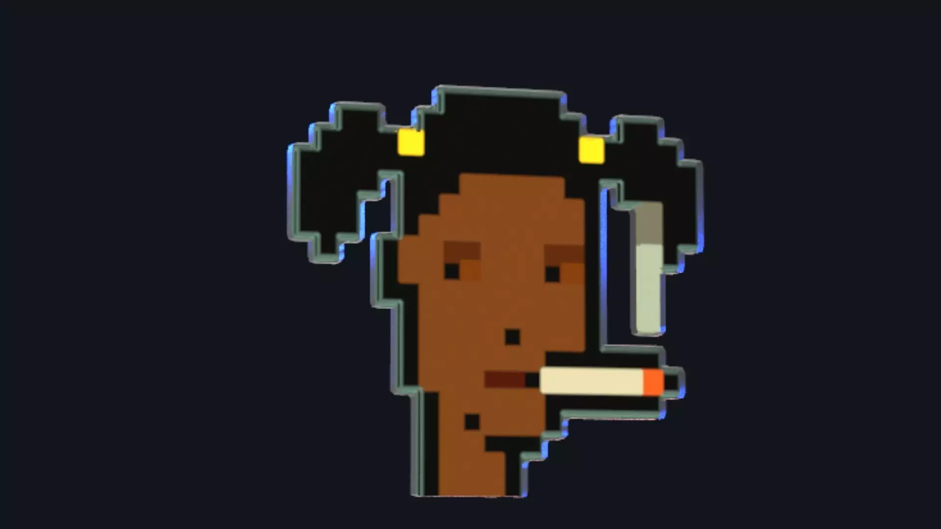 Cryptopunk Crypto Bitcoin Coin NFT 0474 3D model_0