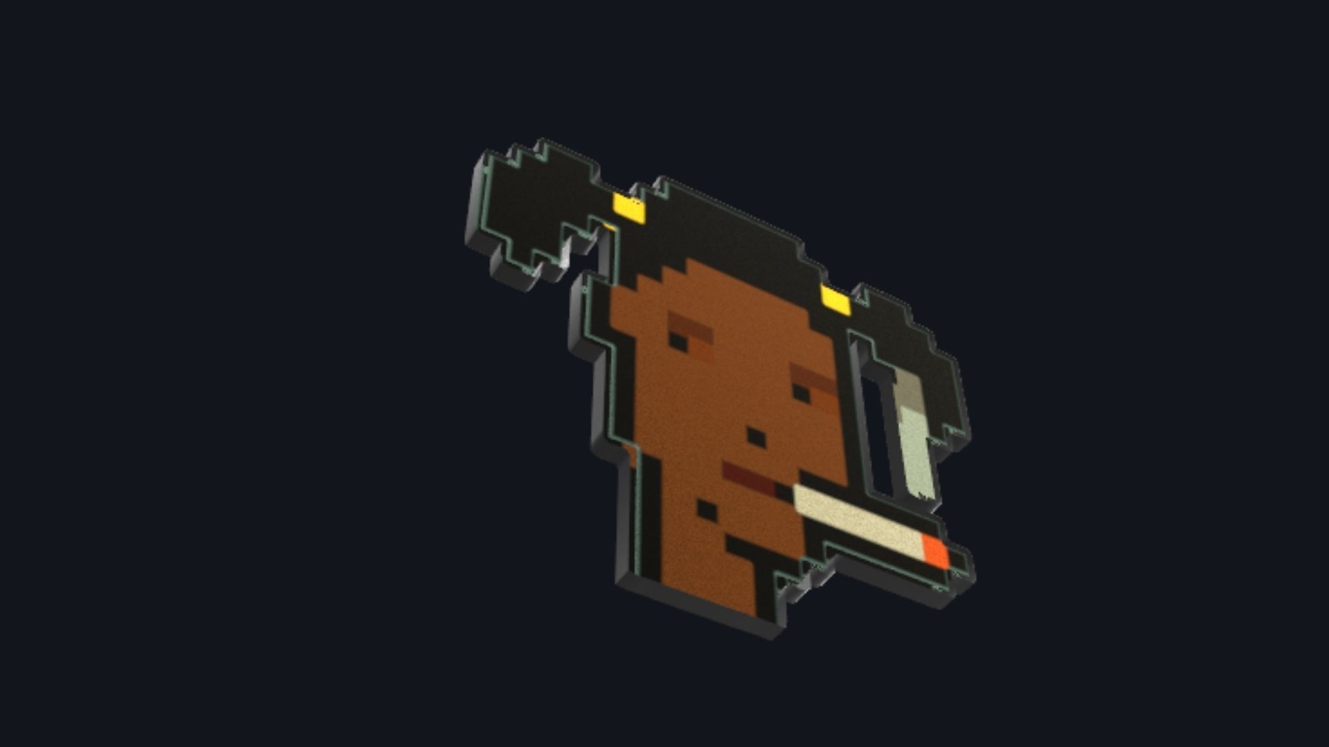 Cryptopunk Crypto Bitcoin Coin NFT 0474 3D model_2