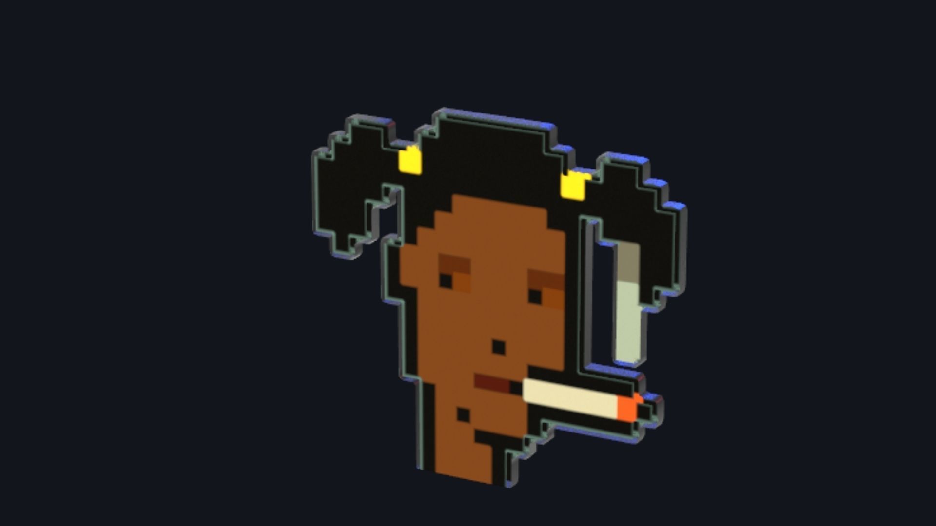 Cryptopunk Crypto Bitcoin Coin NFT 0474 3D model_4