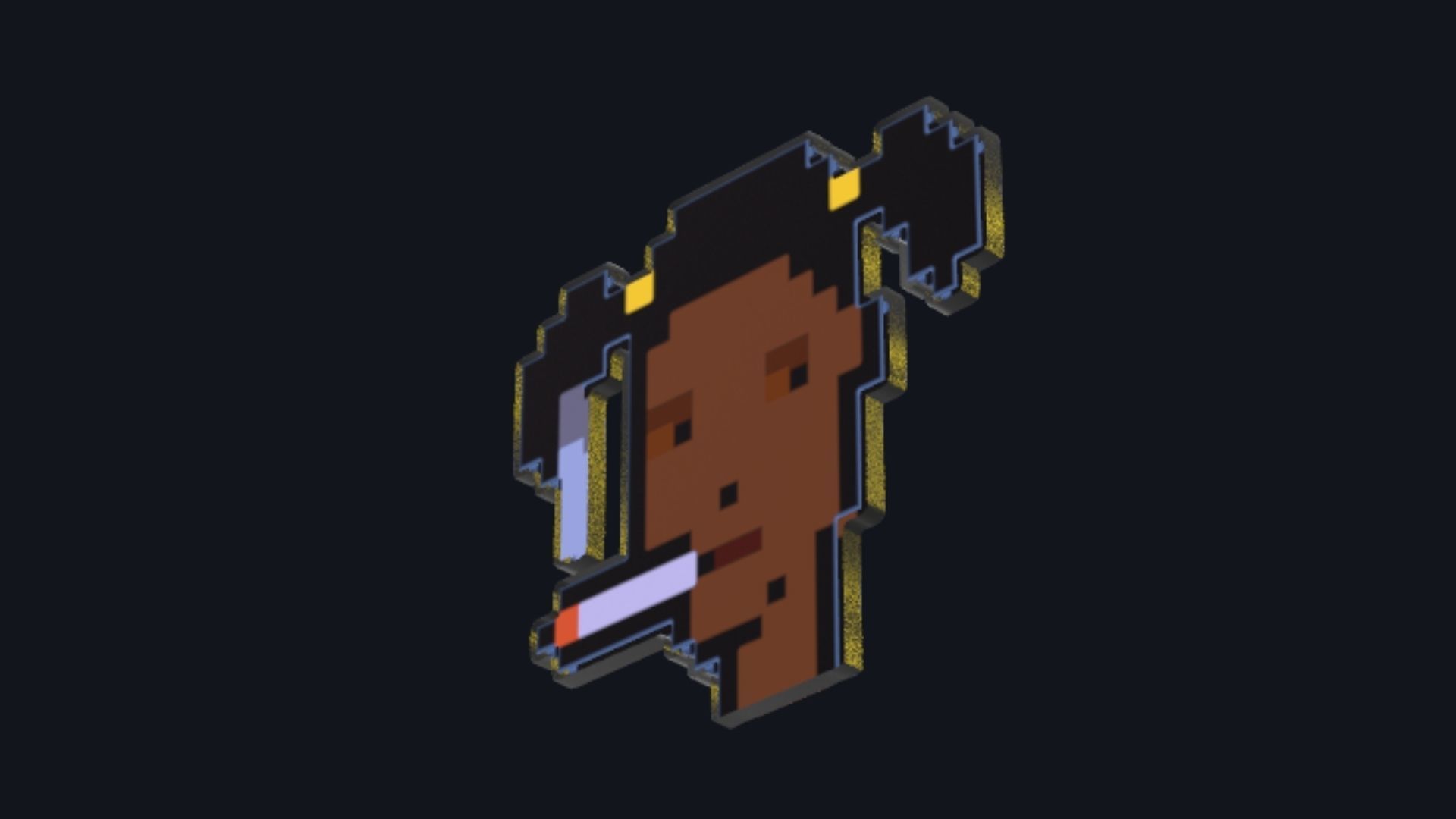 Cryptopunk Crypto Bitcoin Coin NFT 0474 3D model_5