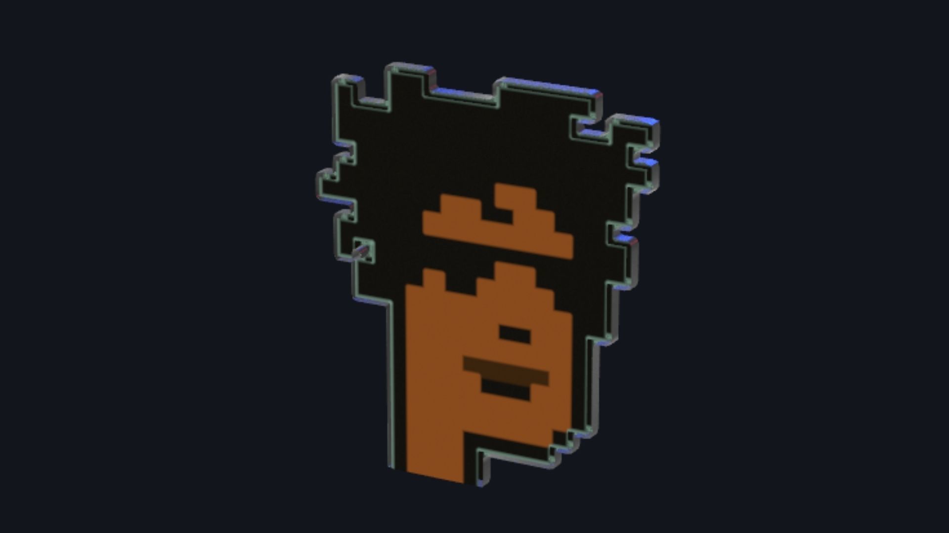 Cryptopunk Crypto Bitcoin Coin NFT 0472 3D model_4