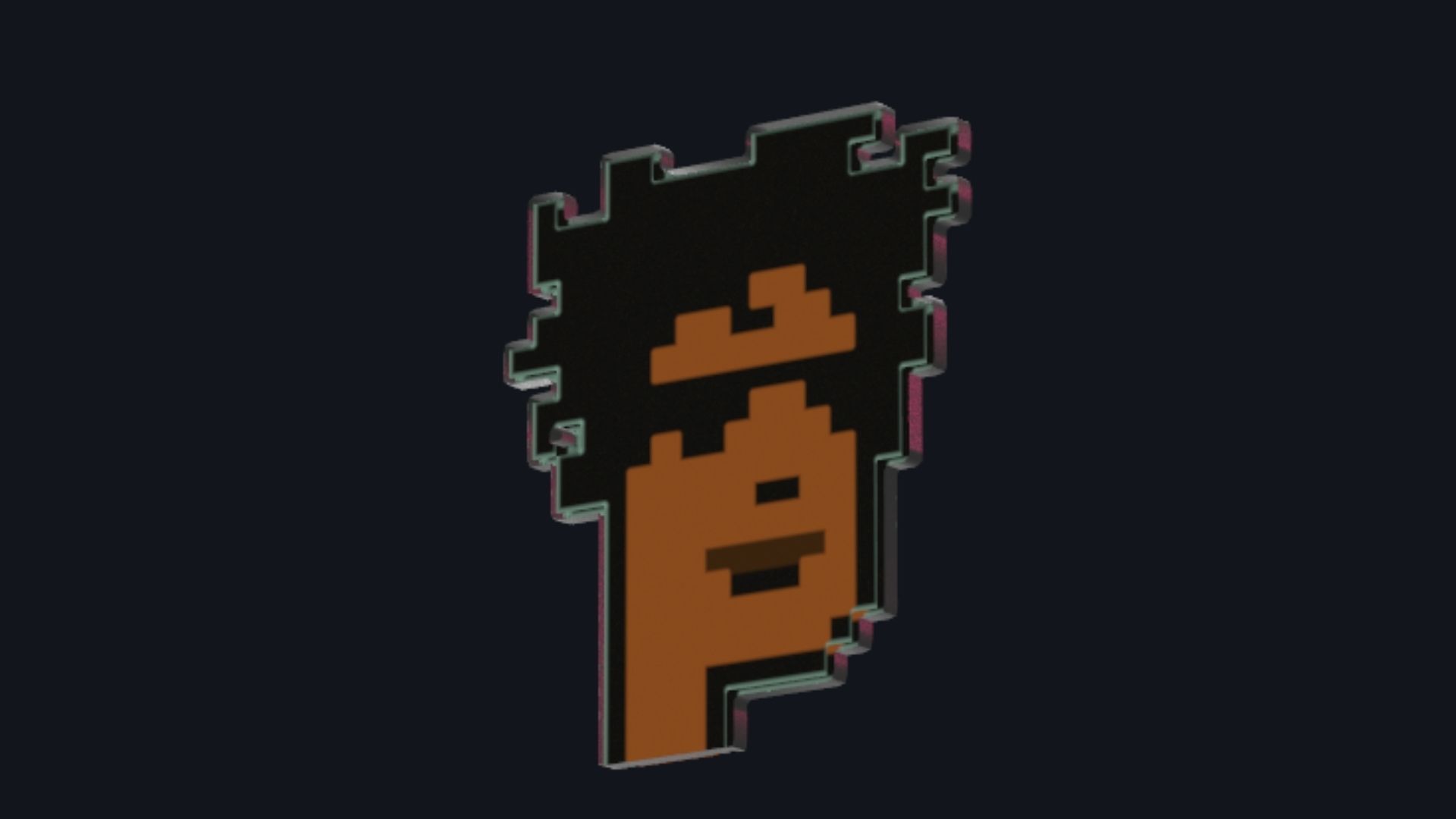 Cryptopunk Crypto Bitcoin Coin NFT 0472 3D model_3