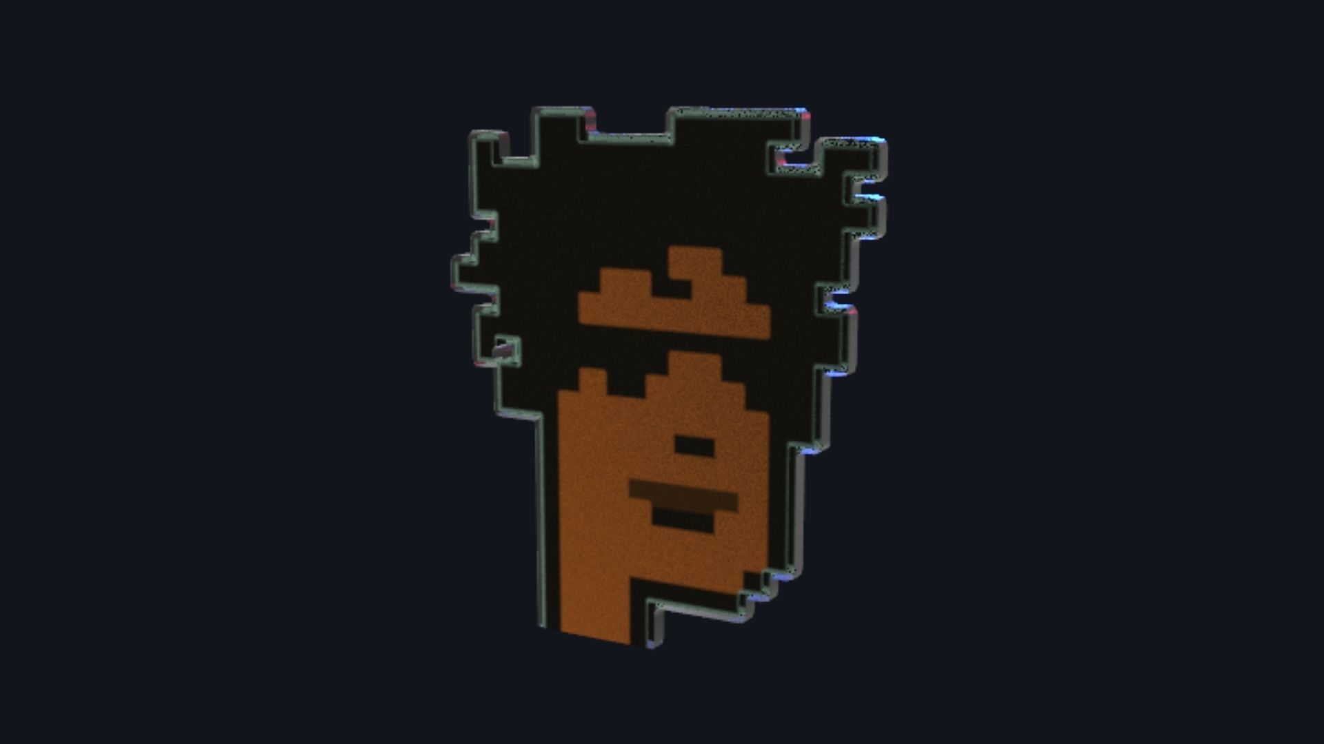 Cryptopunk Crypto Bitcoin Coin NFT 0472 3D model_1