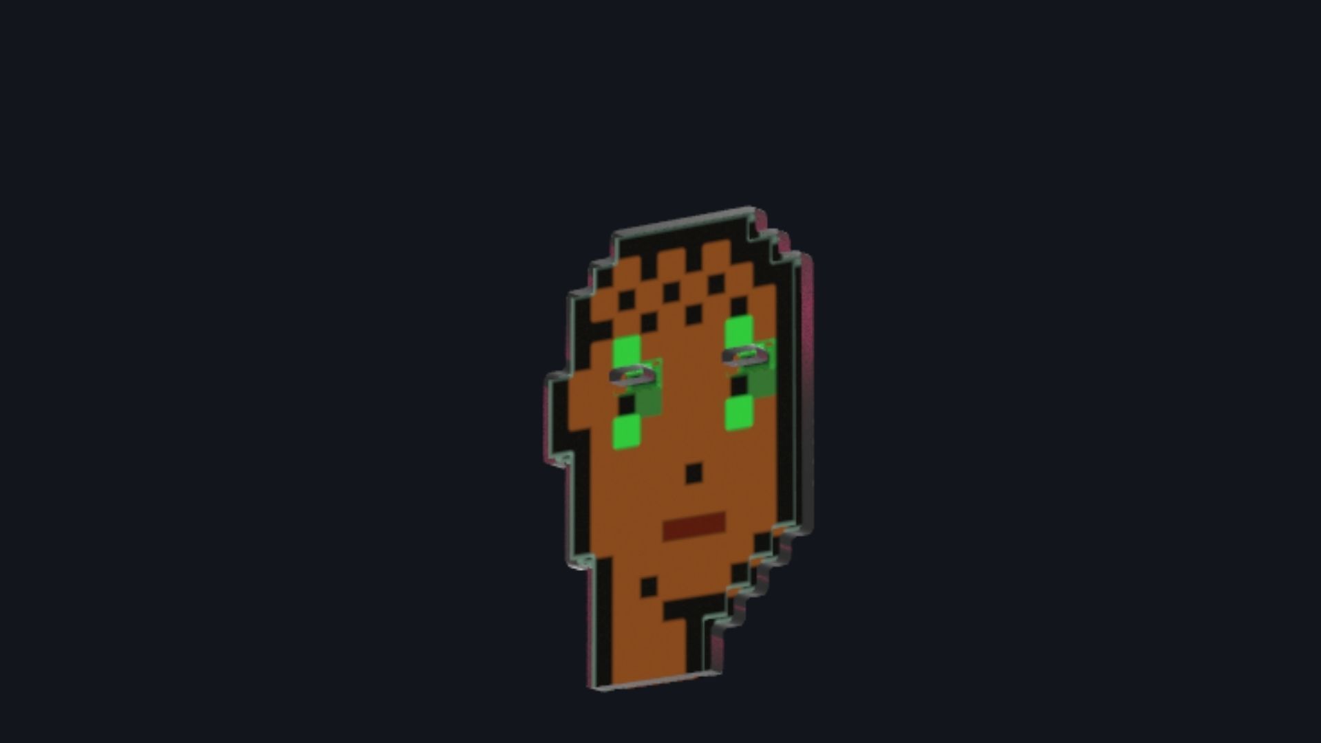 Cryptopunk Crypto Bitcoin Coin NFT 0471 3D model_3