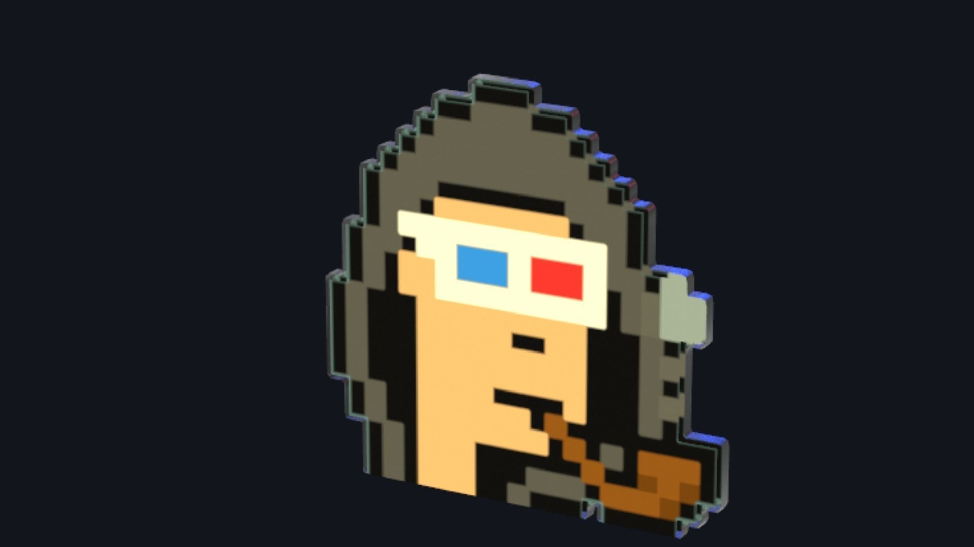 Cryptopunk Crypto Bitcoin Coin NFT 0465 3D model_4