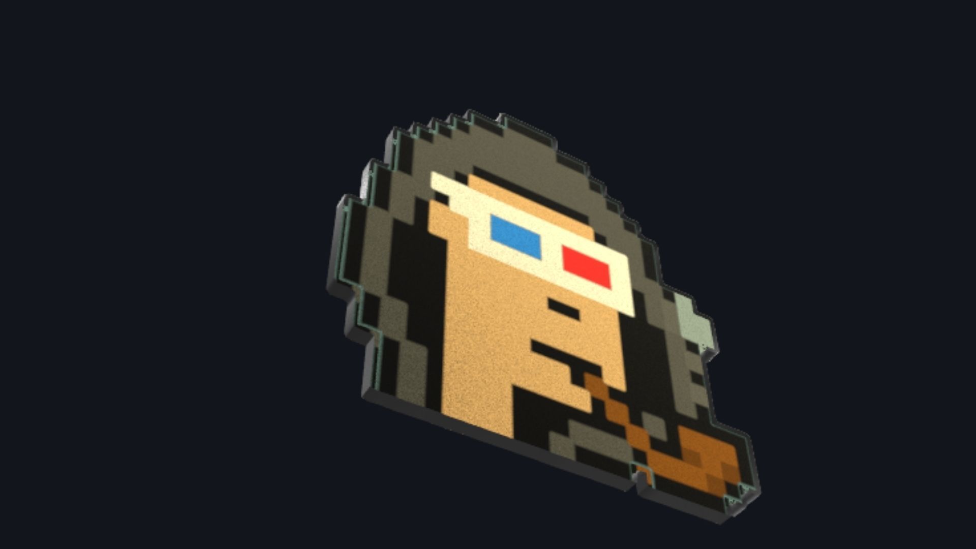 Cryptopunk Crypto Bitcoin Coin NFT 0465 3D model_2