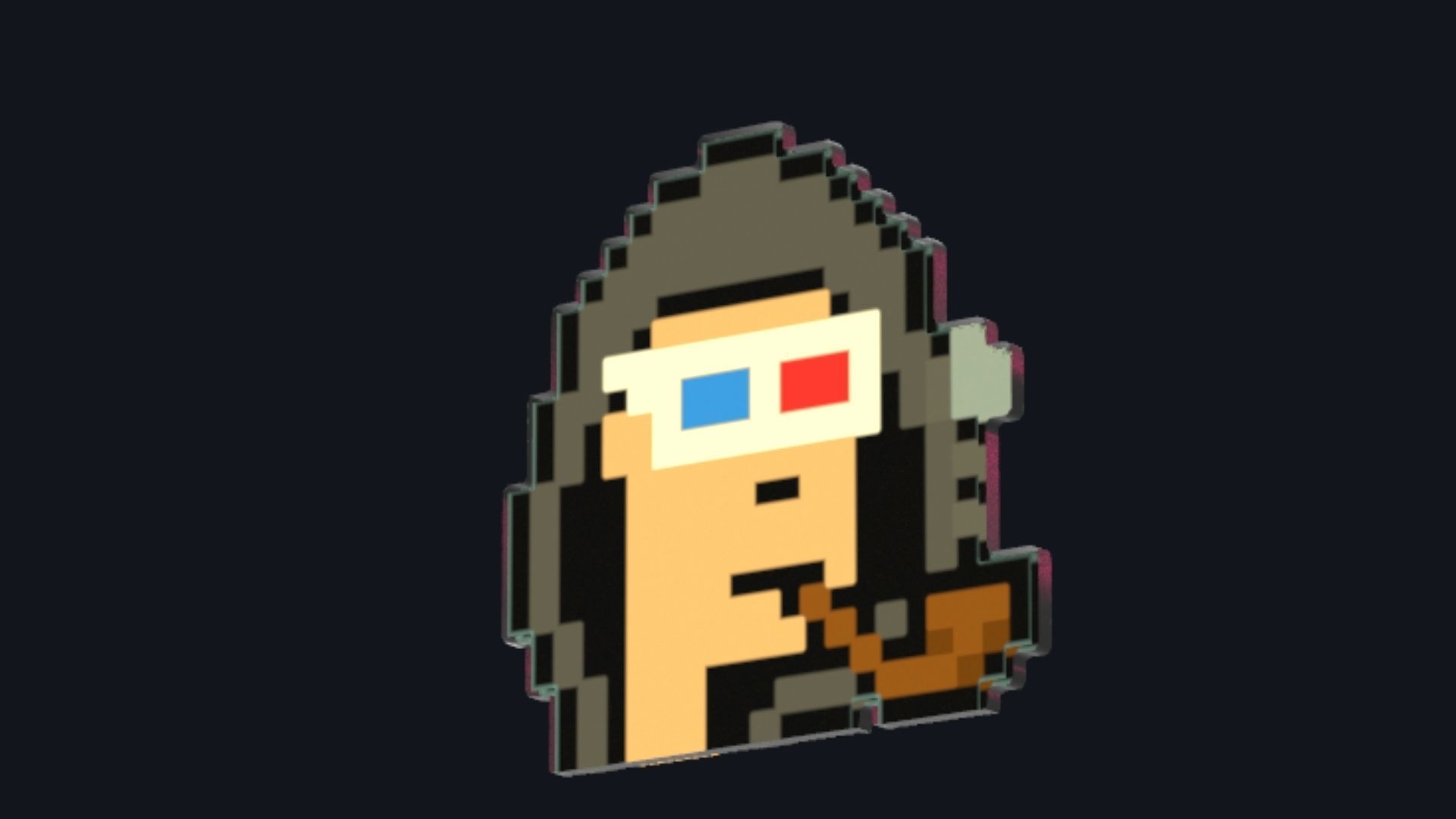 Cryptopunk Crypto Bitcoin Coin NFT 0465 3D model_3