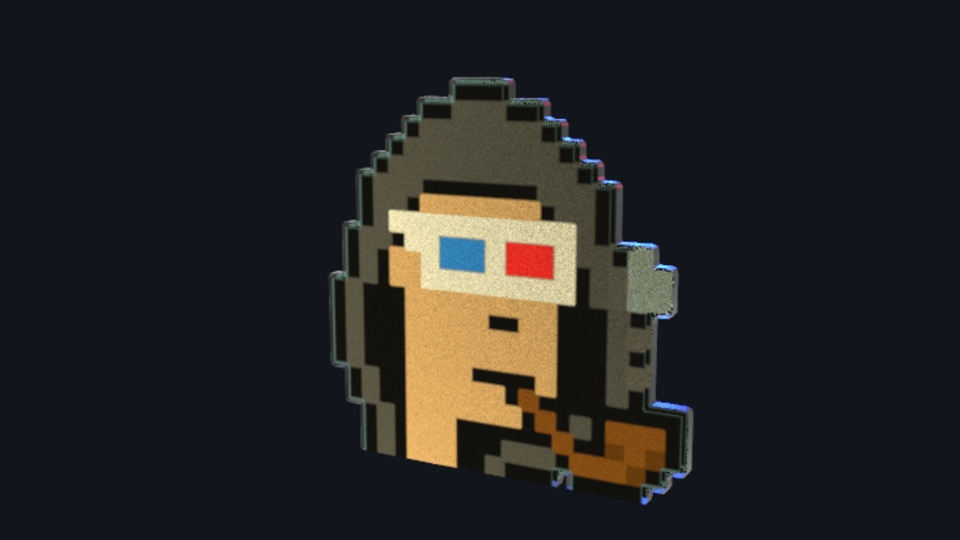 Cryptopunk Crypto Bitcoin Coin NFT 0465 3D model_1