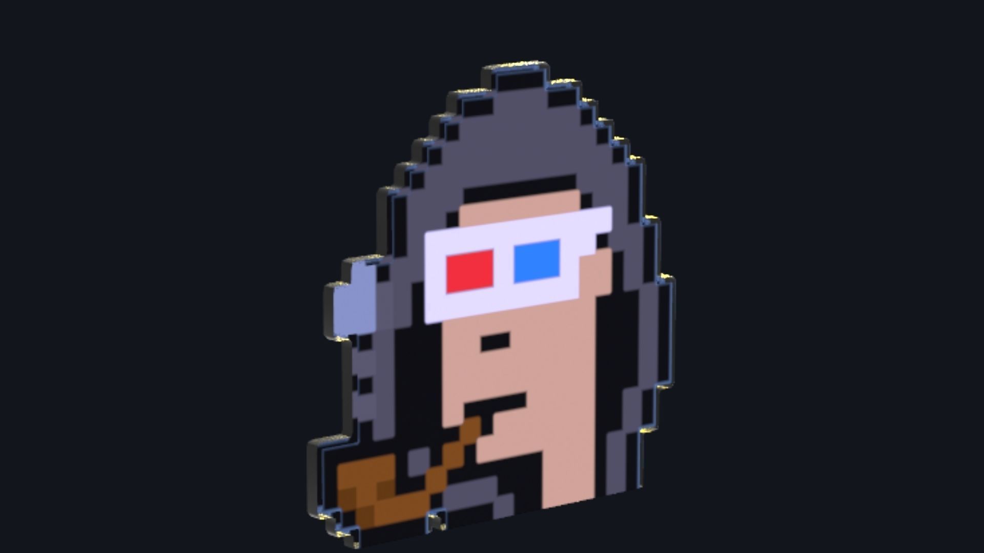 Cryptopunk Crypto Bitcoin Coin NFT 0465 3D model_6