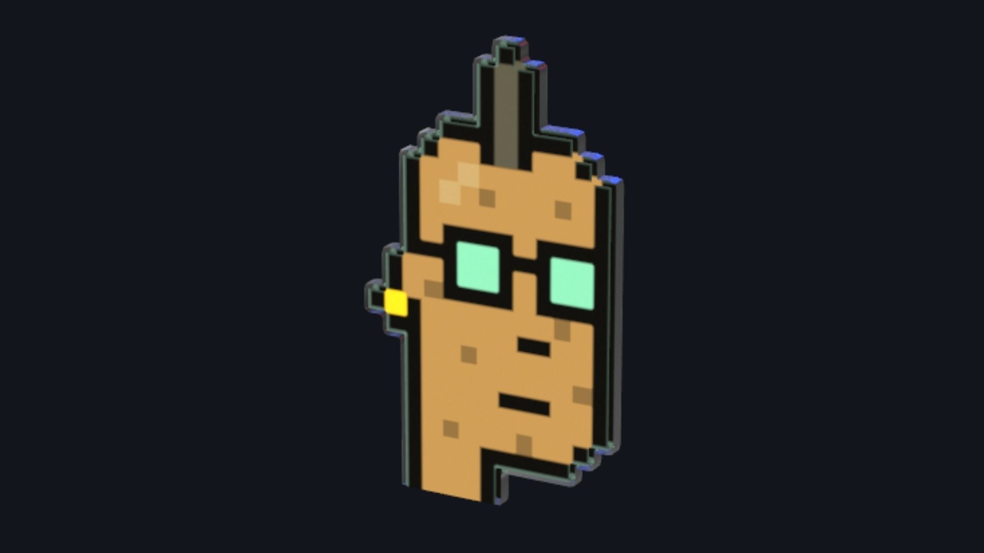 Cryptopunk Crypto Bitcoin Coin NFT 0456 3D model_4