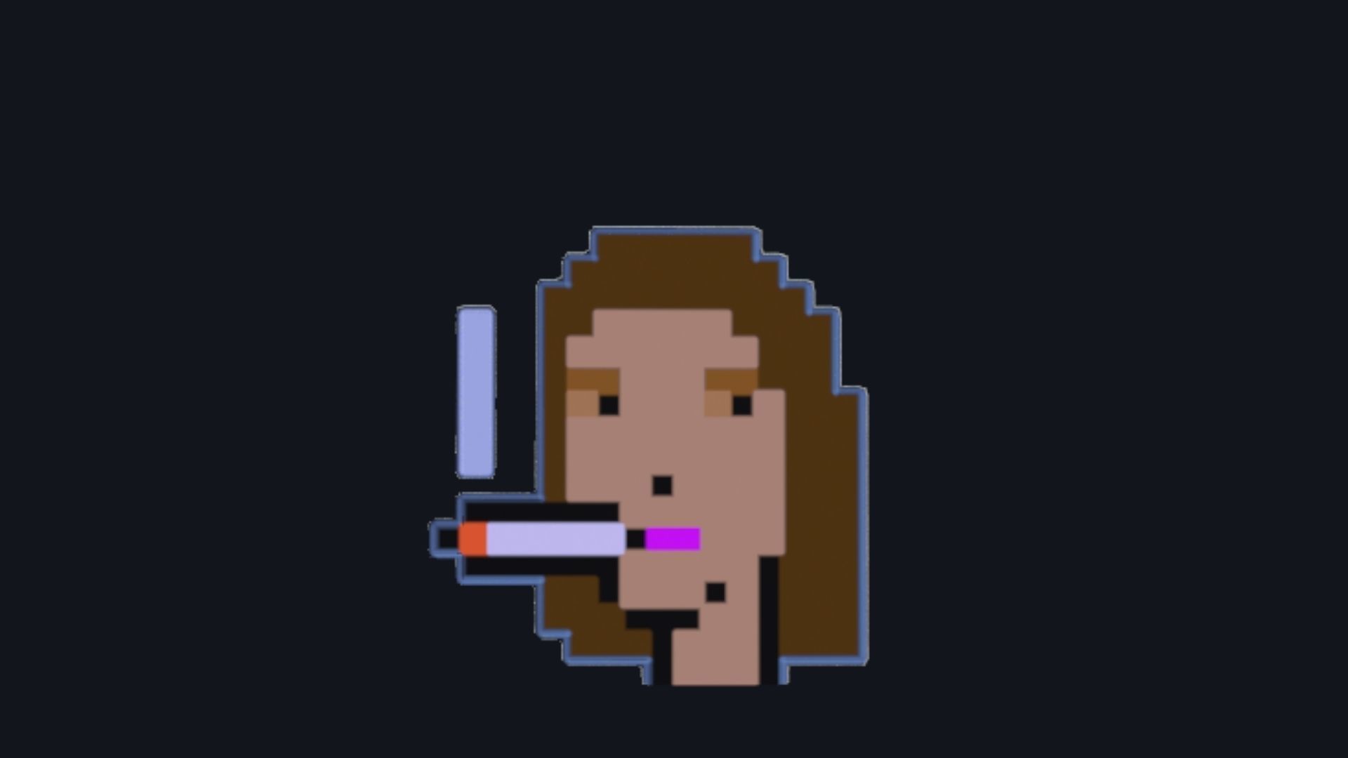 Cryptopunk Crypto Bitcoin Coin NFT 0449 3D model_7