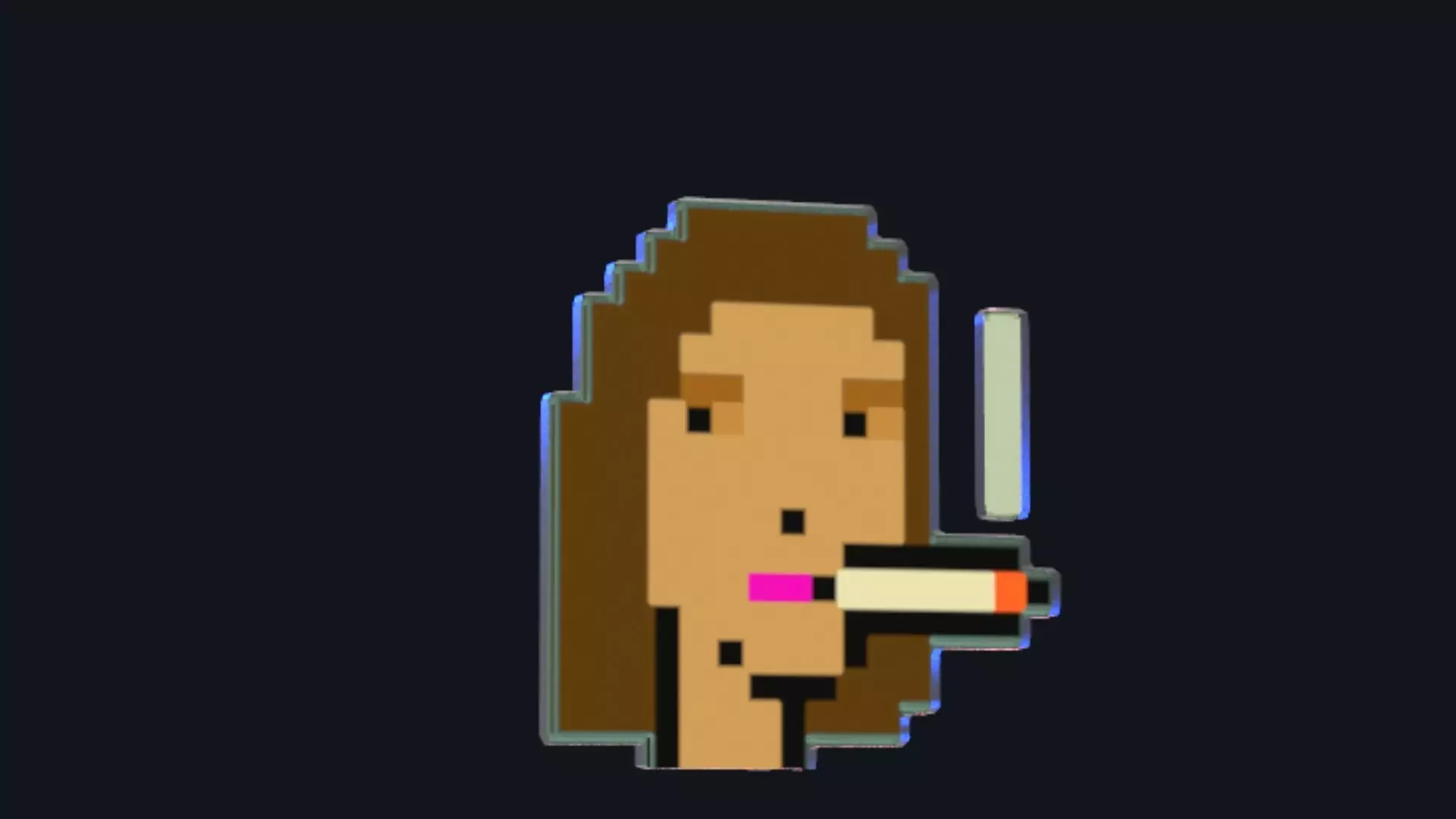 Cryptopunk Crypto Bitcoin Coin NFT 0449 3D model_0