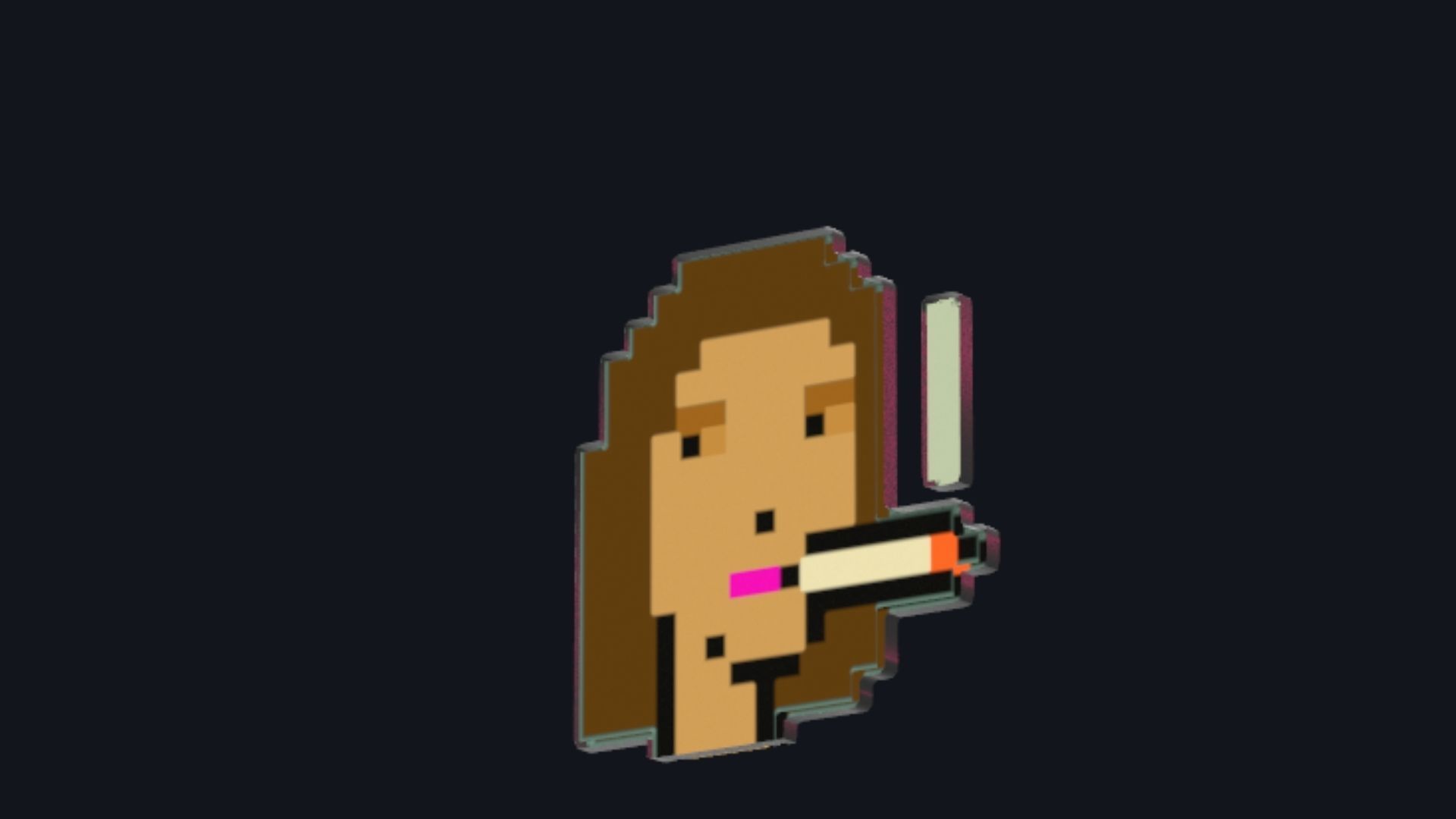 Cryptopunk Crypto Bitcoin Coin NFT 0449 3D model_3