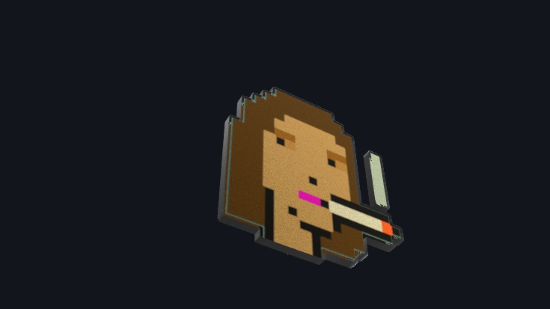 Cryptopunk Crypto Bitcoin Coin NFT 0449 3D model_2