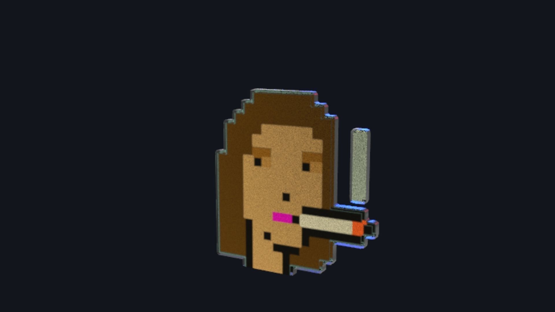 Cryptopunk Crypto Bitcoin Coin NFT 0449 3D model_1