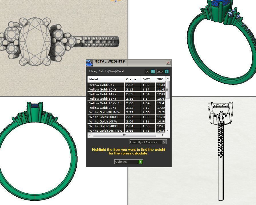 Oval stone engagement ring ready for print 3D print model_16