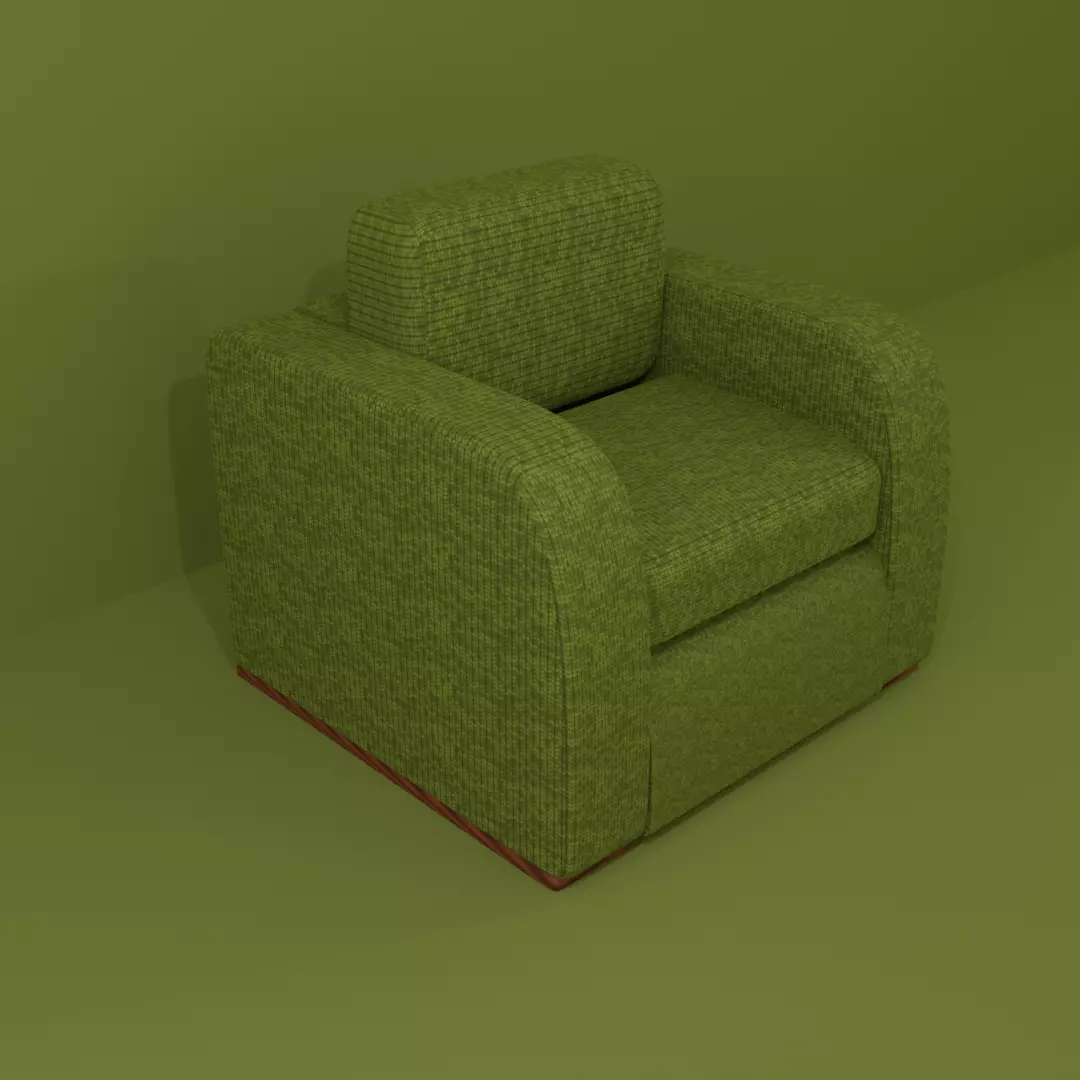1-seat sofa 3d Low-poly 3D model Low-poly 3D model_0