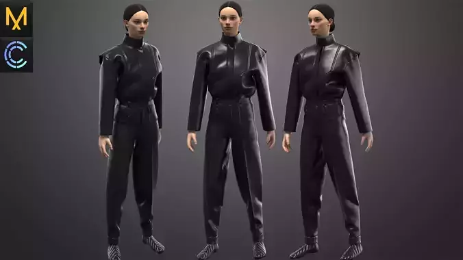 Leather Outfit Female OBJ mtl FBX ZPRJ