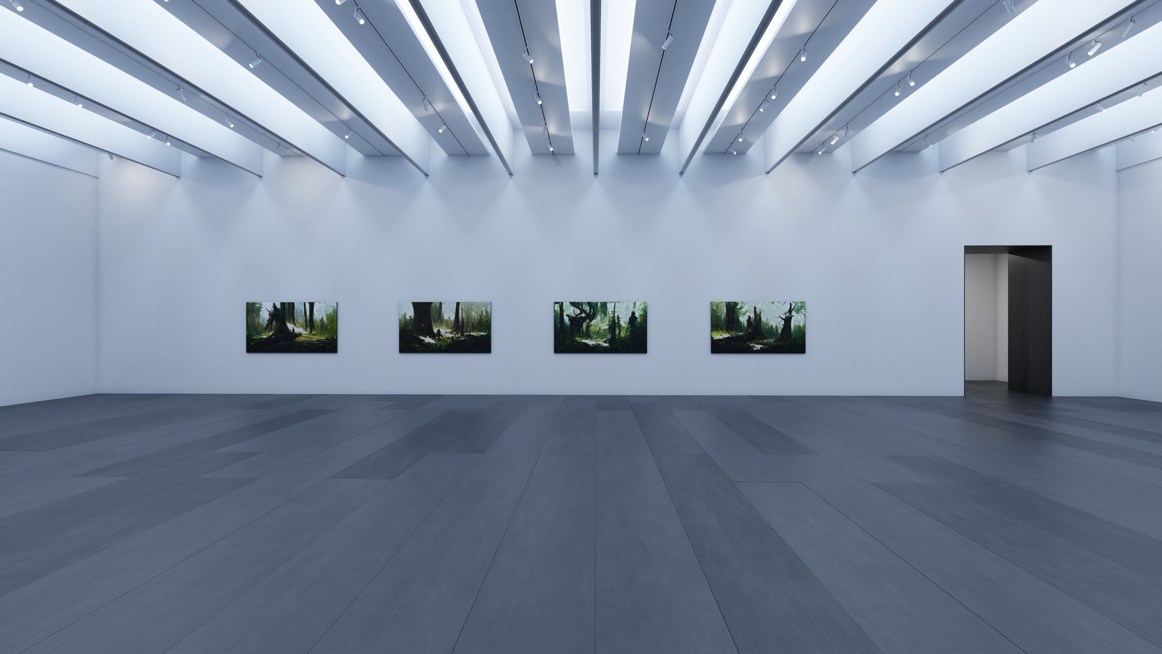 Art Museum Gallery Interior 30 Low-poly 3D model_3