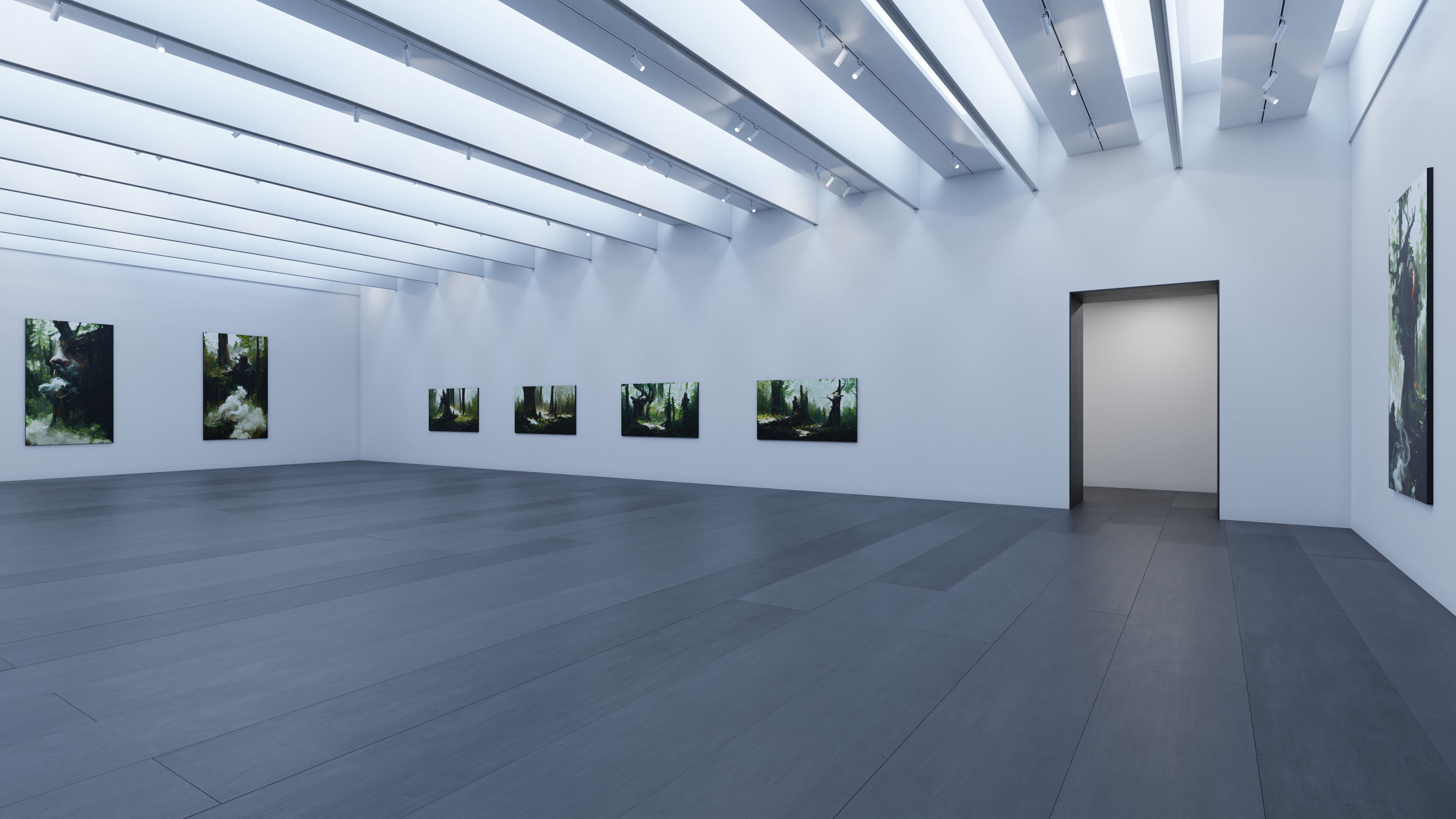 Art Museum Gallery Interior 30 Low-poly 3D model_4