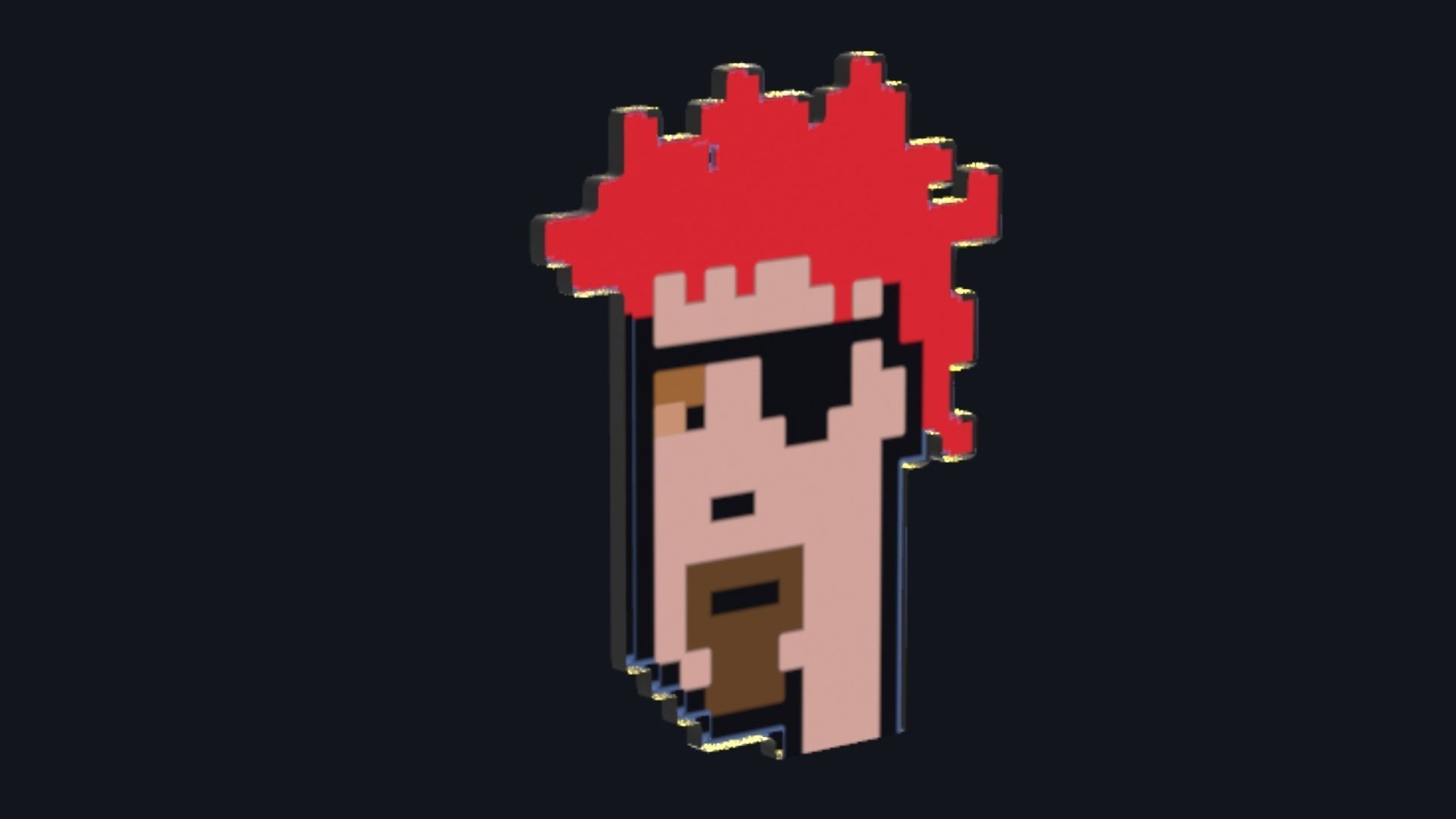 Cryptopunks Crypto Bitcoin Coin NFT 0437 3D model_6