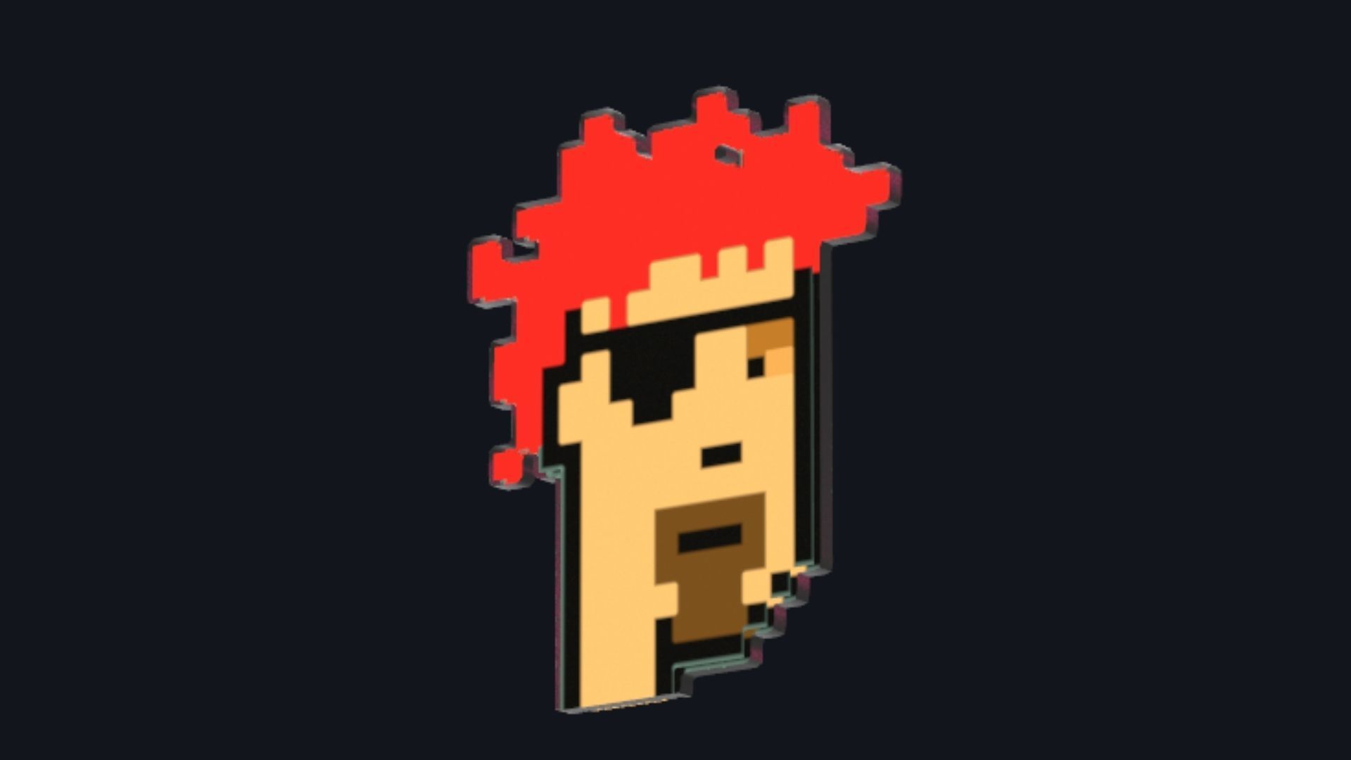 Cryptopunks Crypto Bitcoin Coin NFT 0437 3D model_3