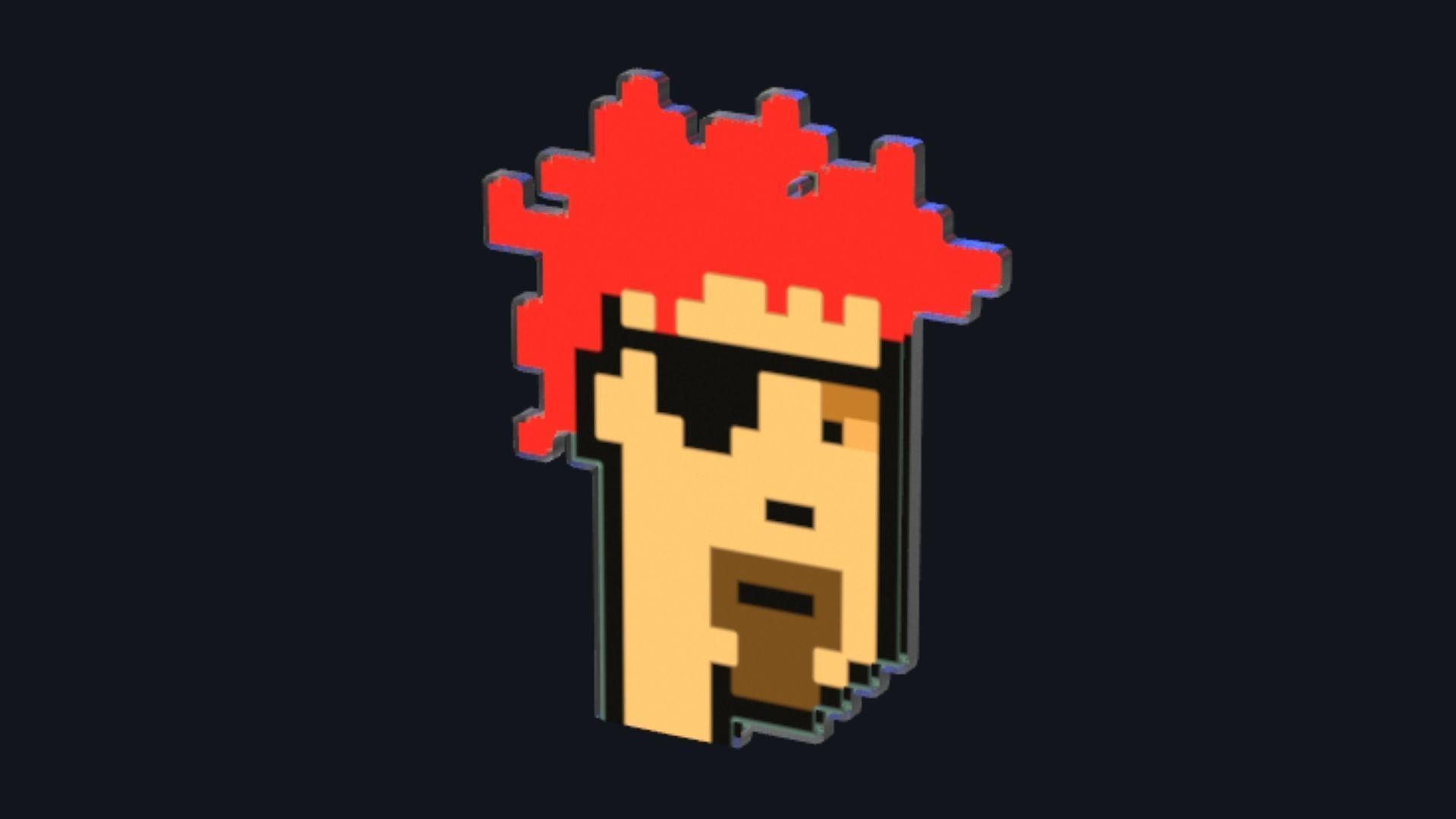 Cryptopunks Crypto Bitcoin Coin NFT 0437 3D model_4