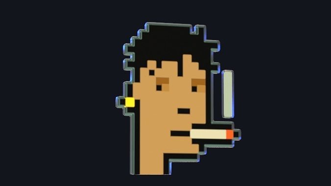 Cryptopunks Crypto Bitcoin Coin NFT 0432 3D model