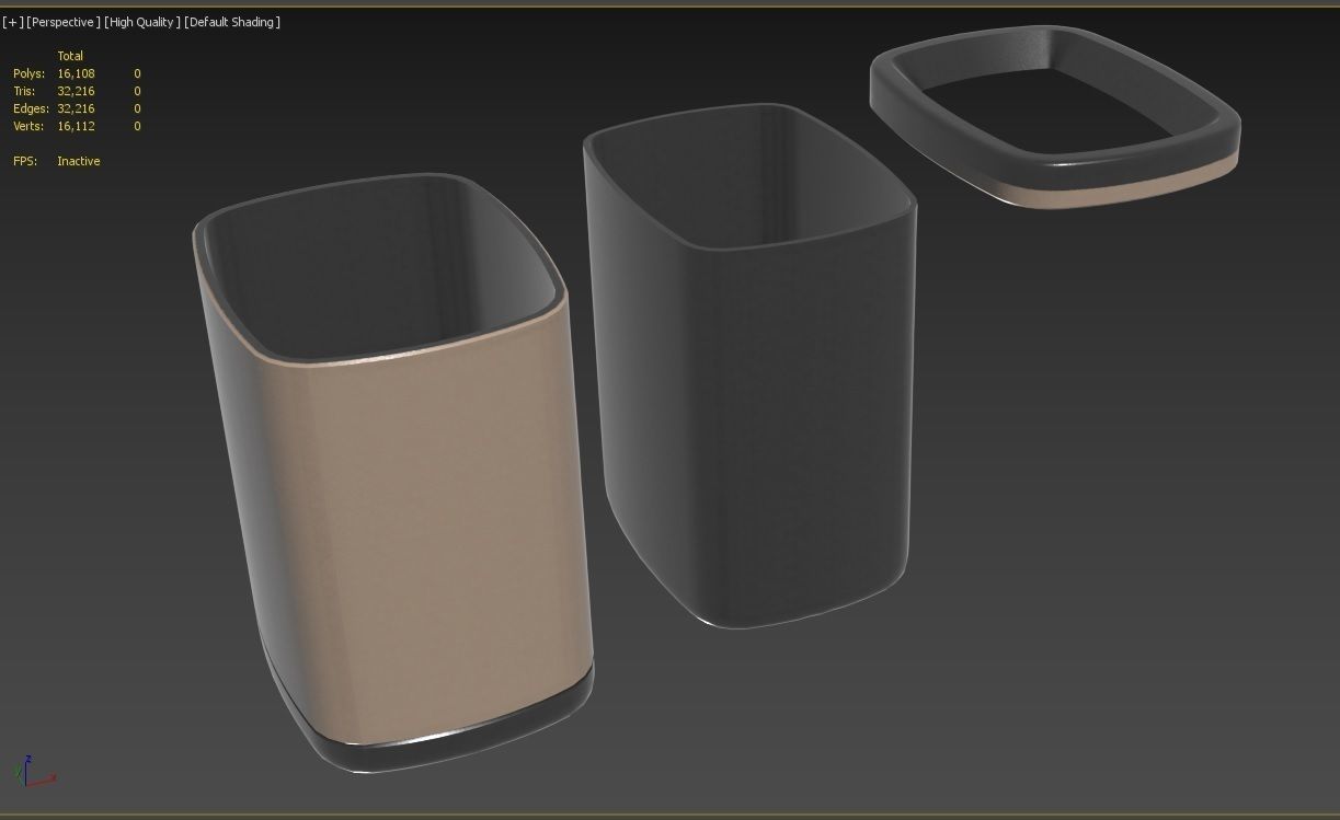 Trashbin M01 Low-poly 3D model_17