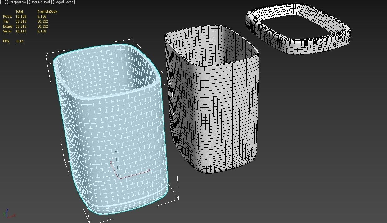 Trashbin M01 Low-poly 3D model_14