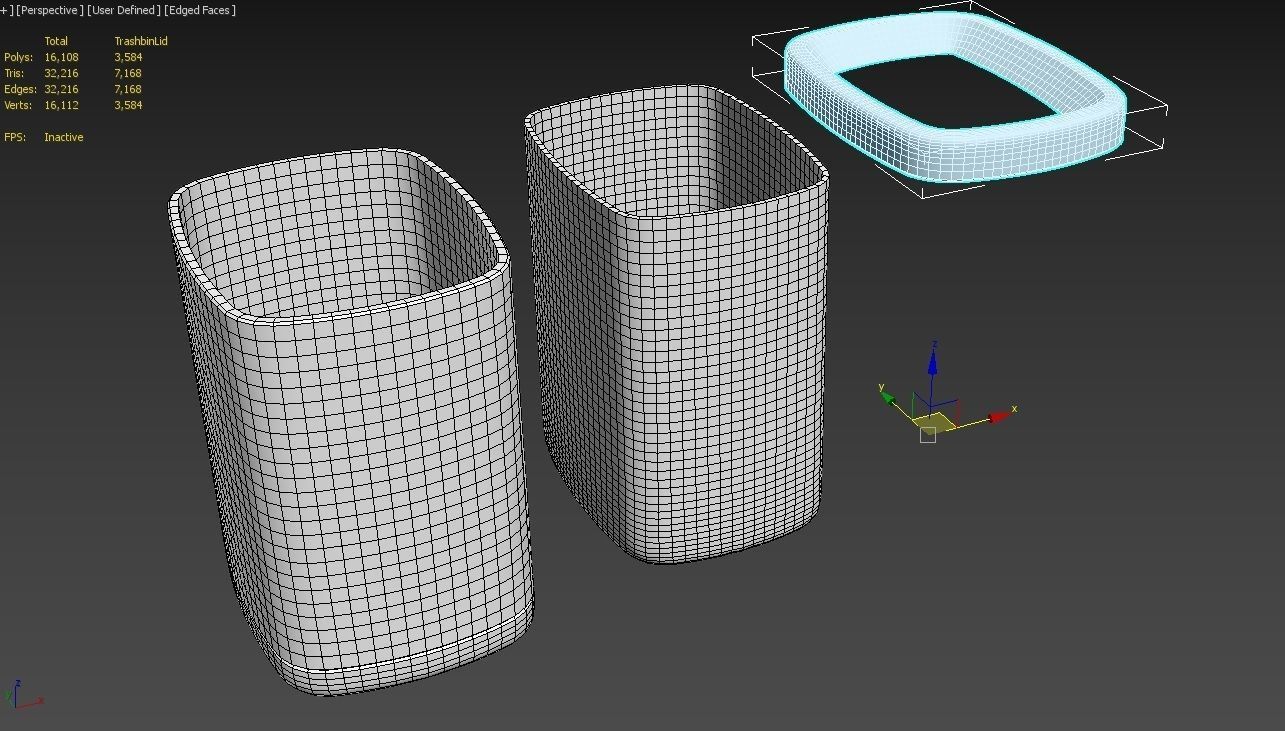 Trashbin M01 Low-poly 3D model_16