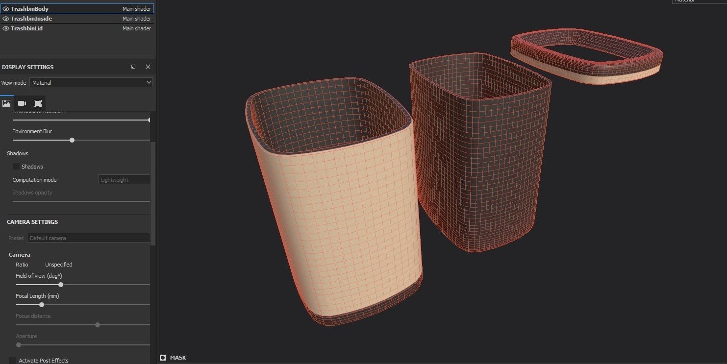 Trashbin M01 Low-poly 3D model_3