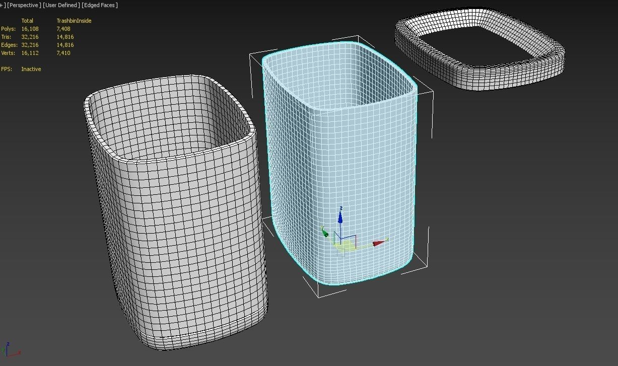 Trashbin M01 Low-poly 3D model_15