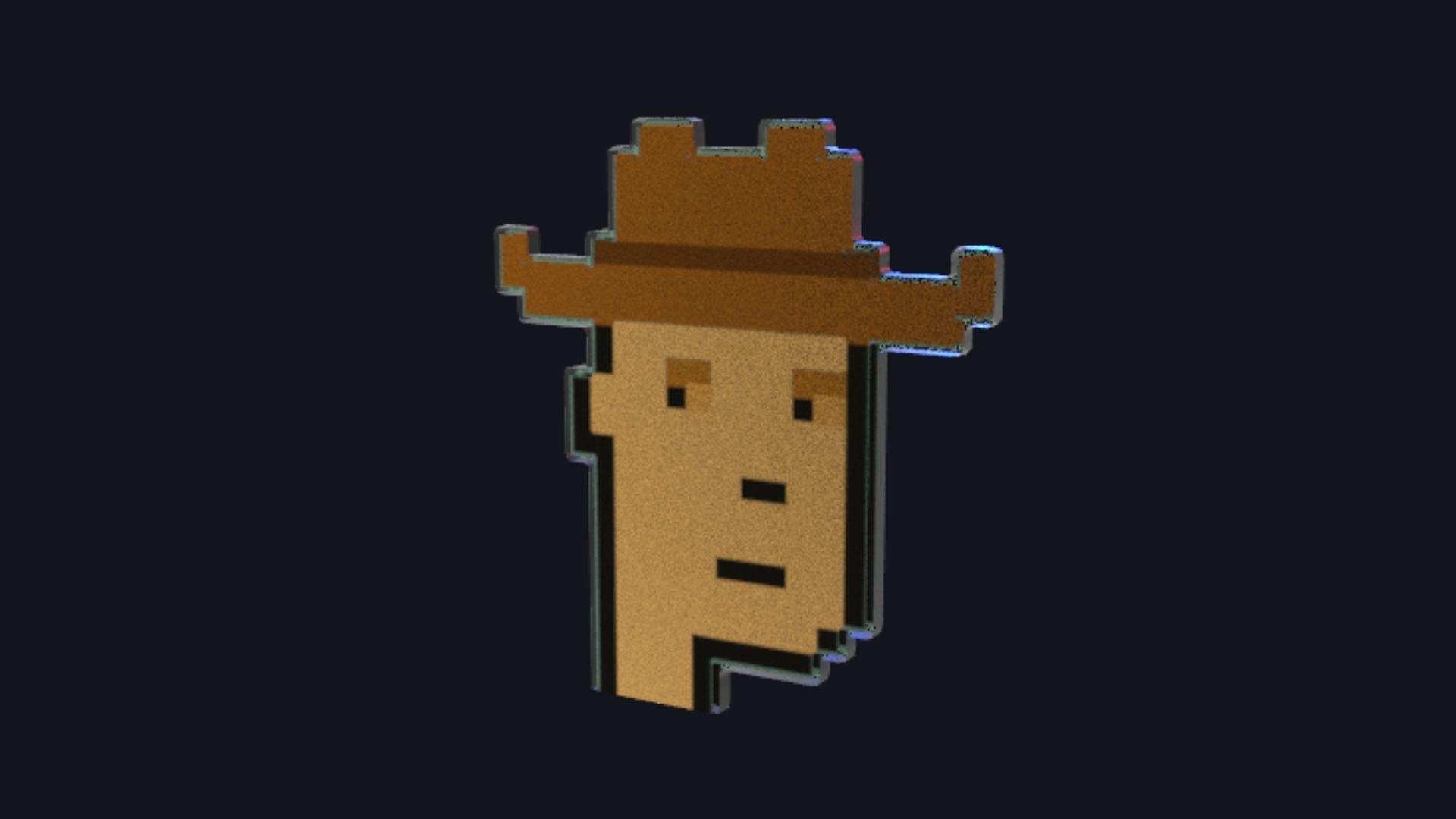 Cryptopunk Crypto Bitcoin Coin NFT 0397 3D model_1